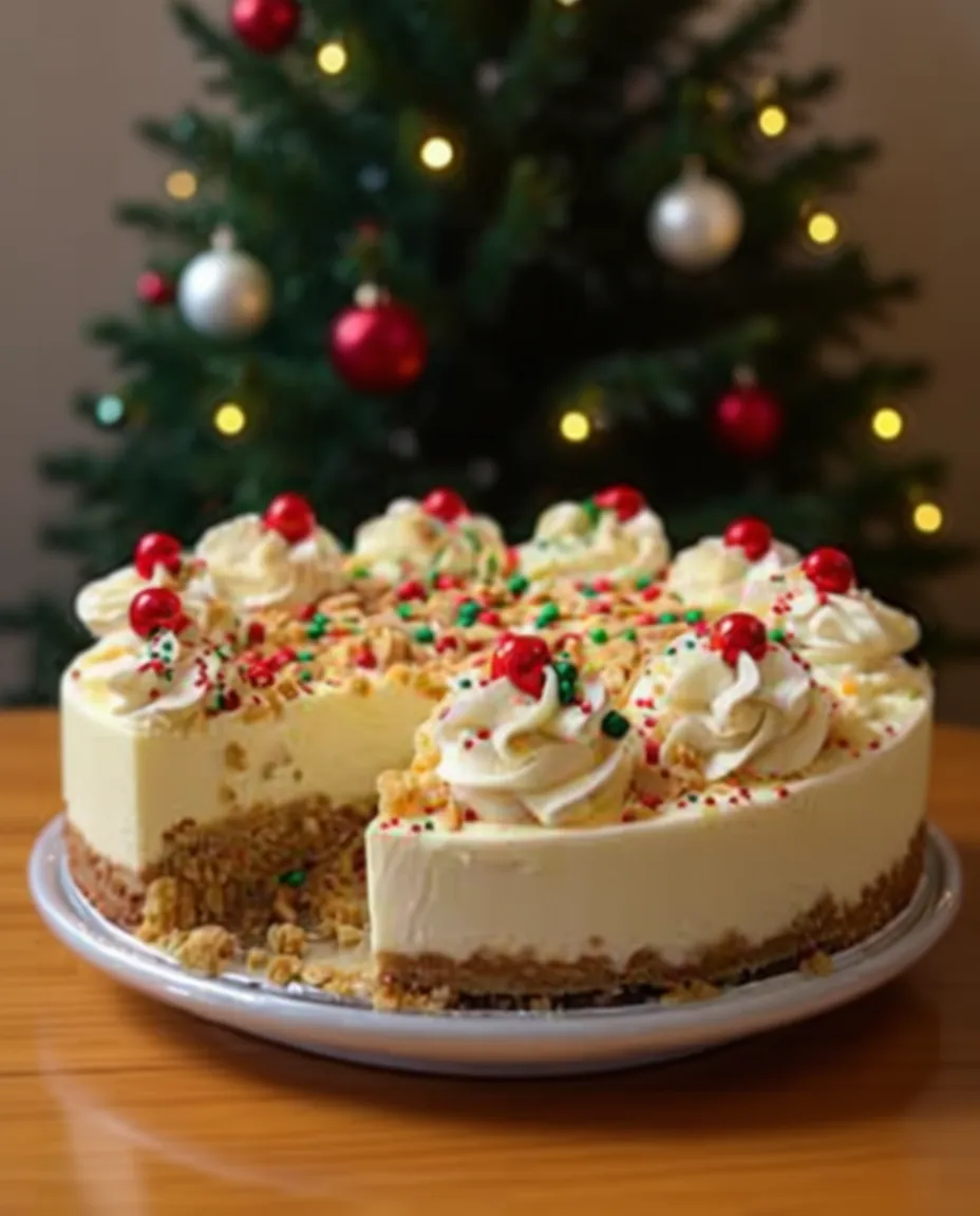 Christmas Sugar Cookie Cheesecake