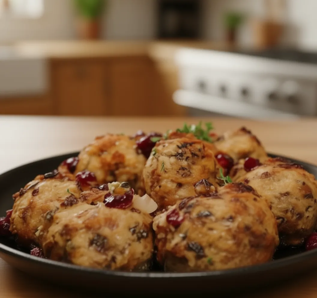 Cranberry Turkey Stuffing Balls