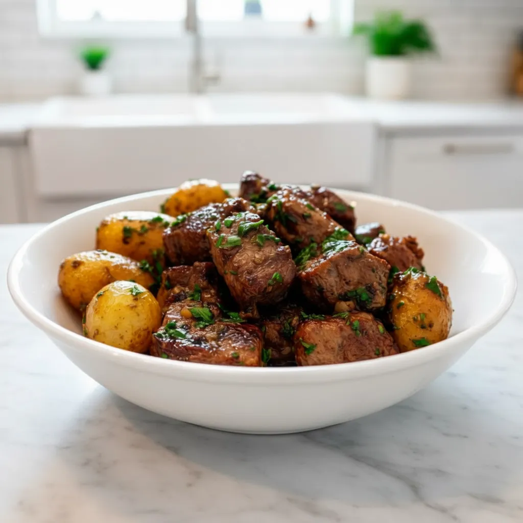 Garlic Butter Steak Bites & Potatoes