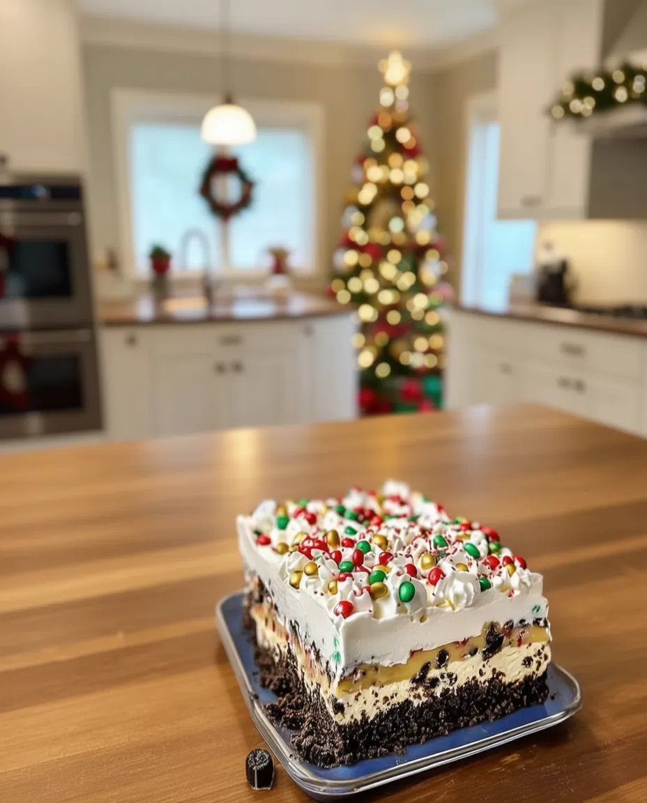 No Bake Christmas Cookie Lasagna