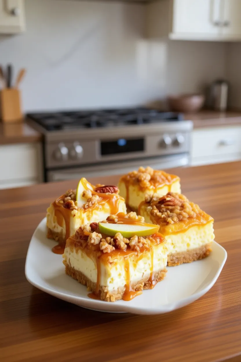 Caramel Apple Cheesecake Bars