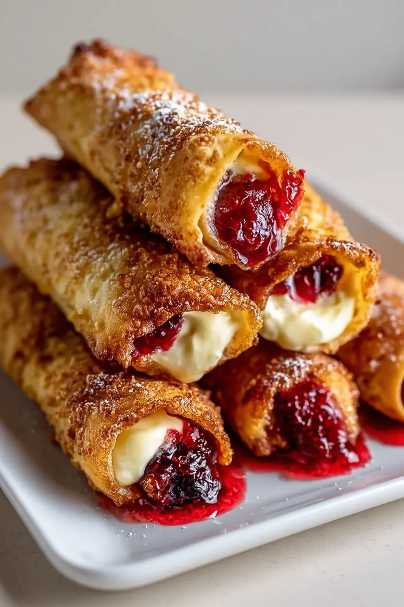 Homemade Air Fryer Cherry Cheesecake Egg Rolls