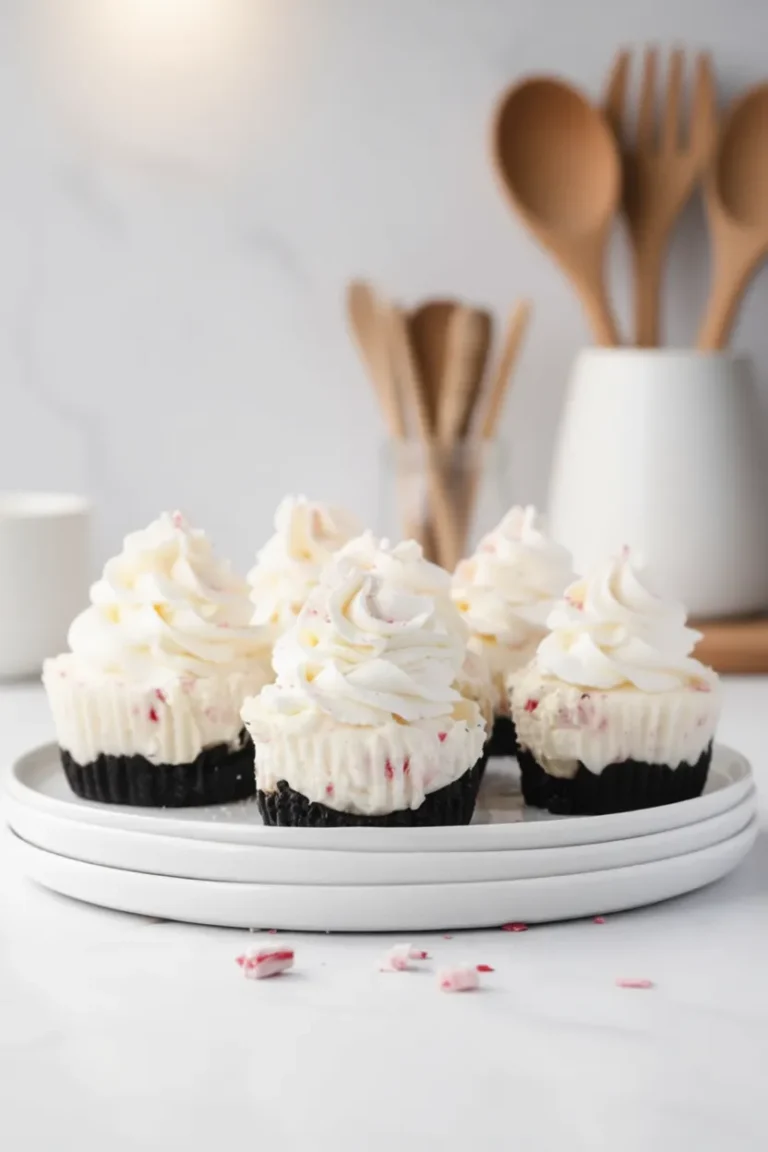 No-bake peppermint cheesecakes