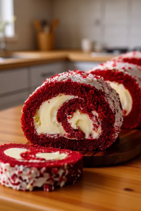 Red Velvet Christmas Roll for Holidays
