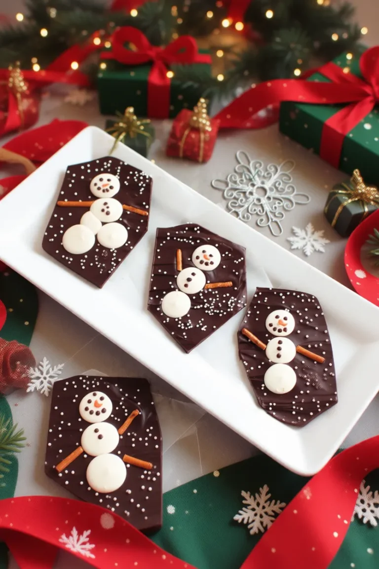 Snowman Chocolate Bark