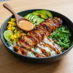 Sweet Chili Chicken Bowl with Coconut Lime Drizzle